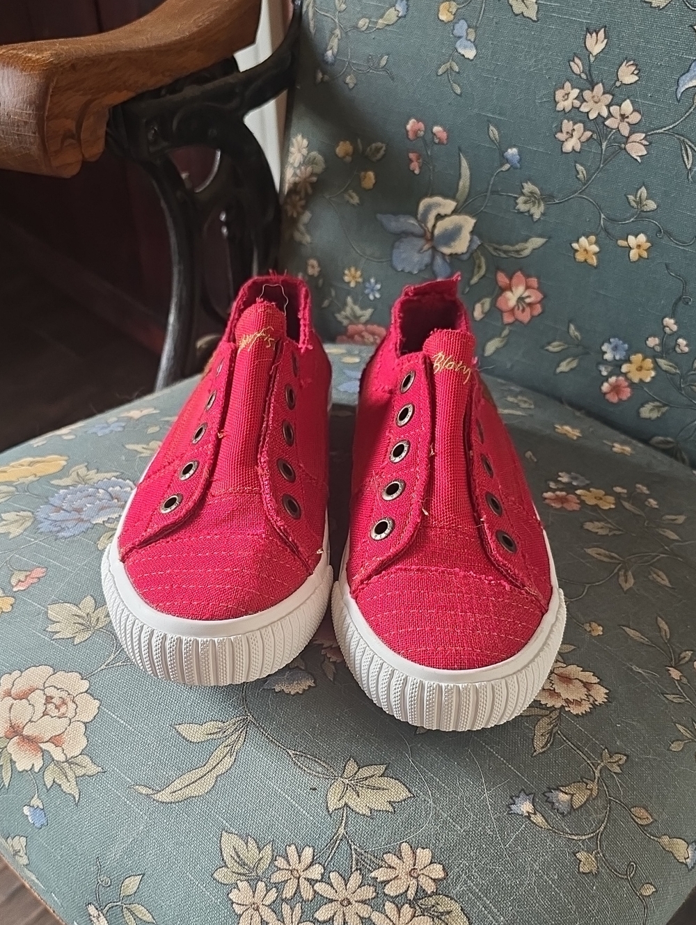 Blowfish Red Slip-On Canvas Sneakers with White Soles